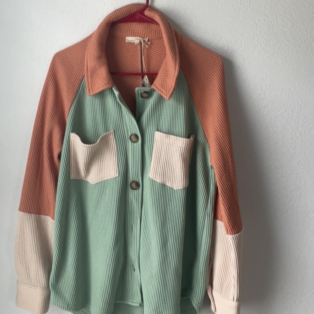 Colorblock Button-Up Shirt
